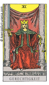 Tarotkarte die Gerechtigkeit Tarotkarte die Gerechtigkeit