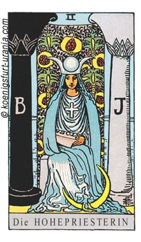 Tarotkarte die Hohenpriesterin Tarotkarte die Hohenpriesterin